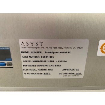 Asyst 15534-001 Wafer Pre-Aligner